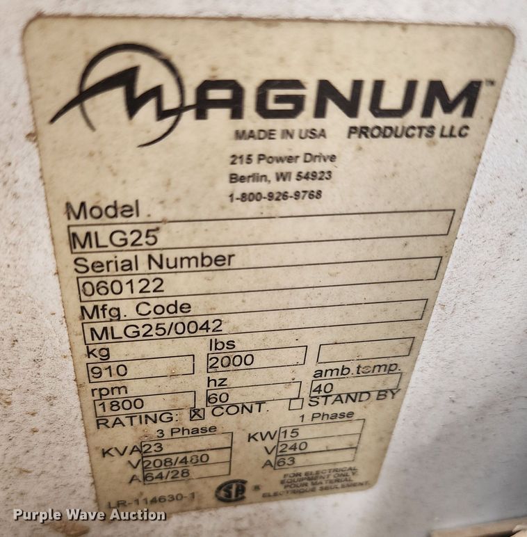 image for item DL6716 2006 Magnum MLG25  generator