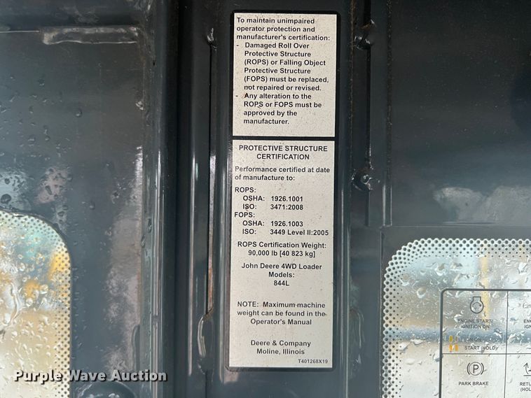 image for item DO8854 2020 John Deere 844L  wheel loader