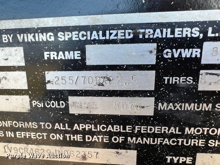 image for item DO8855 2018 Viking VFD46R16F35T  drop deck equipment trailer