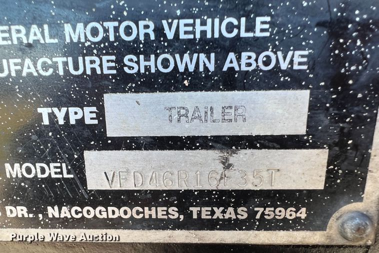 image for item DO8855 2018 Viking VFD46R16F35T  drop deck equipment trailer