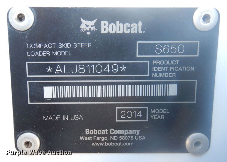 image for item DP0397 2014 Bobcat S650  skid steer loader