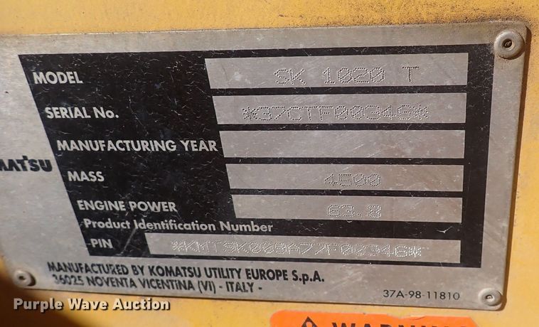 image for item DQ3047 2005 Komatsu 1020T  skid steer loader