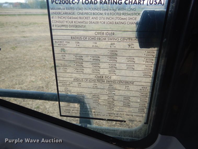 image for item DR0573 2006 Komatsu PC200LC-7  excavator