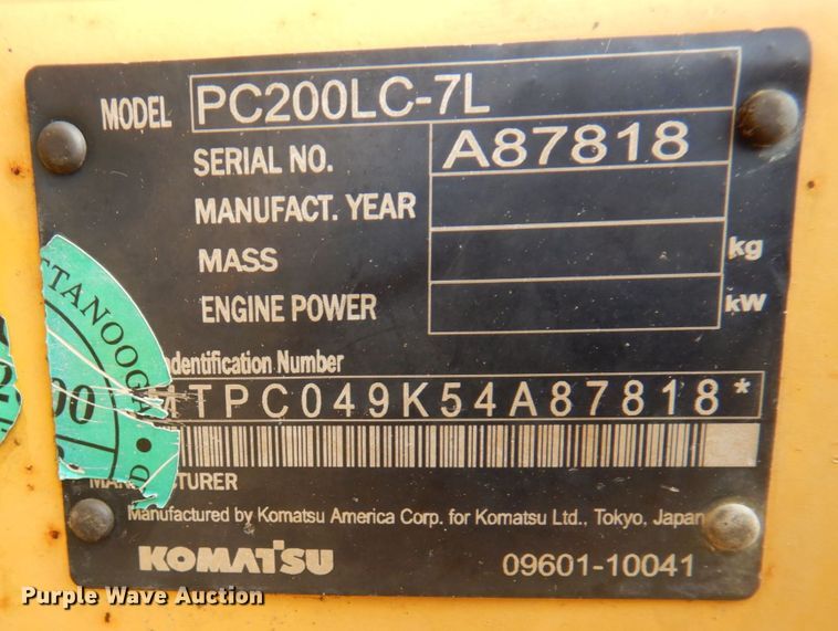 image for item DR0573 2006 Komatsu PC200LC-7  excavator
