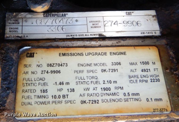 image for item DS1459 1993 Caterpillar 140G  motor grader