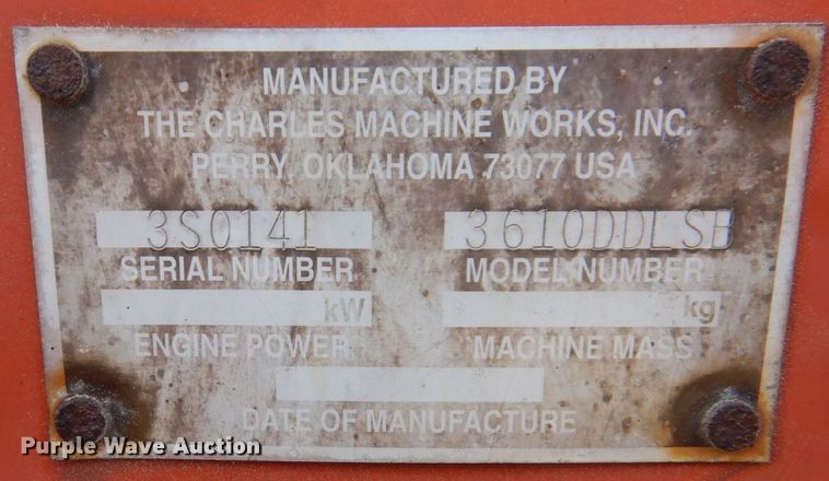 image for item JL9869 1999 Ditch Witch 3610  trencher