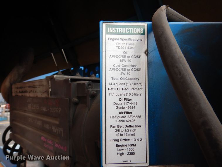 image for item JL9880 2008 Genie S-85  boom lift