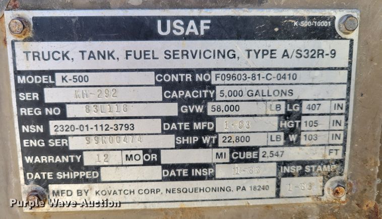 image for item JZ9077 1983 Mack DM492S  dump truck