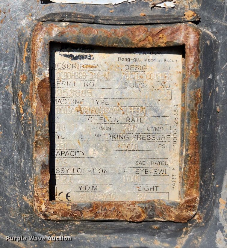 image for item KH9185 2018 Doosan DX180LC-5  excavator