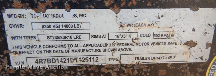 image for item KO9819 2013 Top Hat  dump trailer