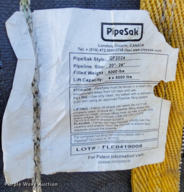 image for item KT9615 Approximately 200 PipeSak QF2024 geotextile pipeline weights