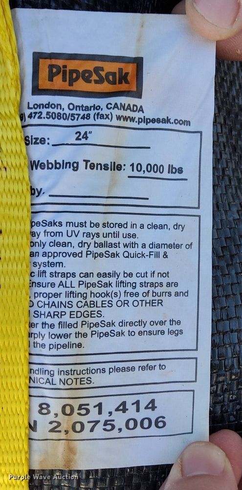 image for item KT9616 Approximately 60 PipeSak geotextile pipeline weights