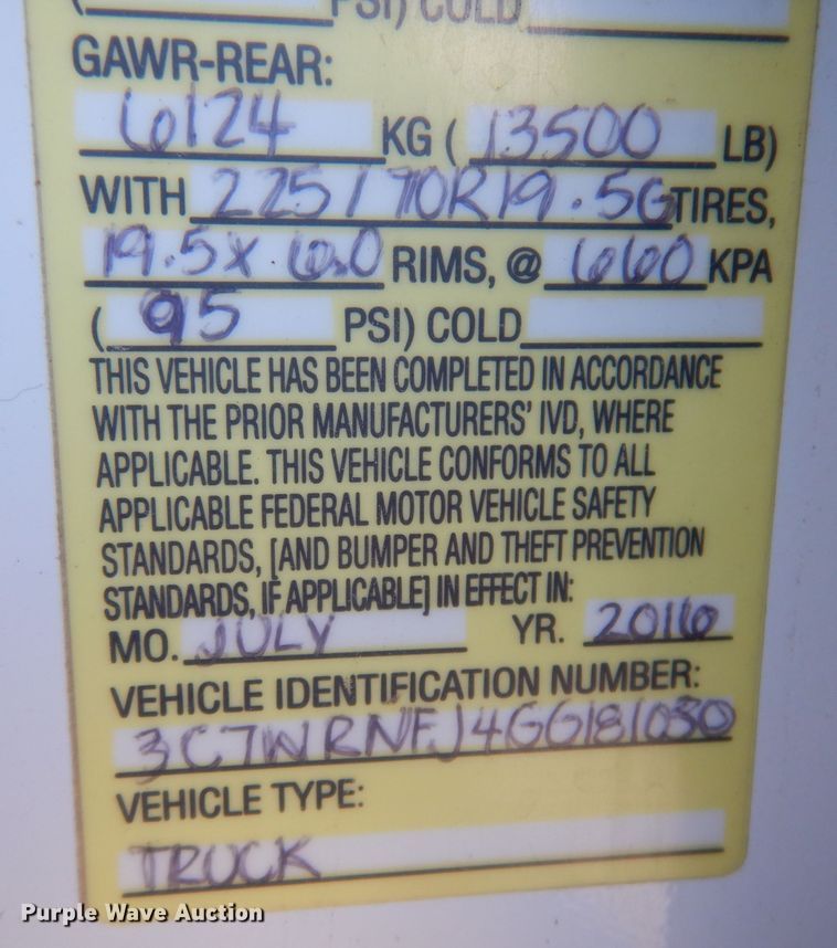 image for item KW9323 2016 Dodge  Ram 5500HD  utility / service truck