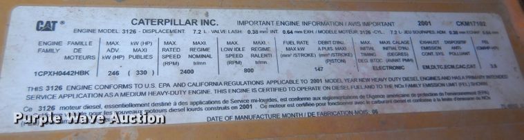 image for item KW9395 2001 Chevrolet C6500  tow truck