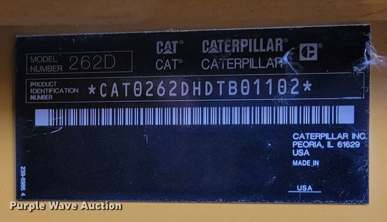 image for item LL9550 2014 Caterpillar 262D  skid steer loader