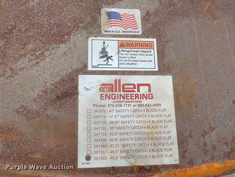 image for item LL9552 Allen Engineering 051553  power trowel pans