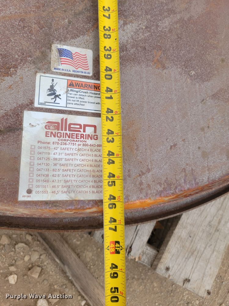 image for item LL9552 Allen Engineering 051553  power trowel pans