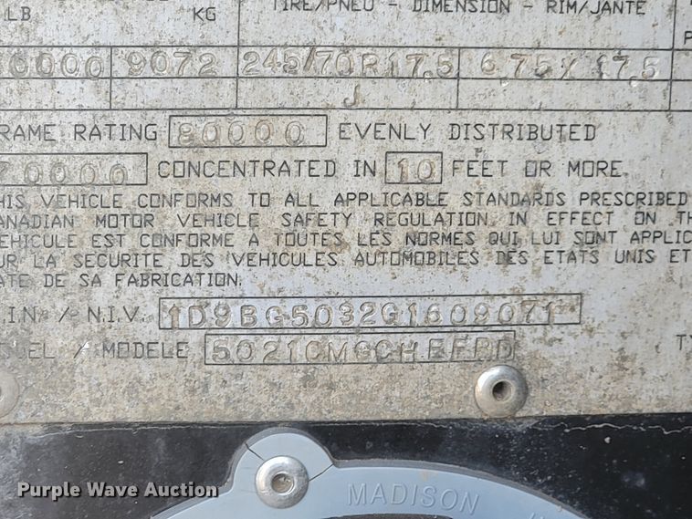 image for item LL9631 2016 Doonan 5021CM  drop deck equipment trailer