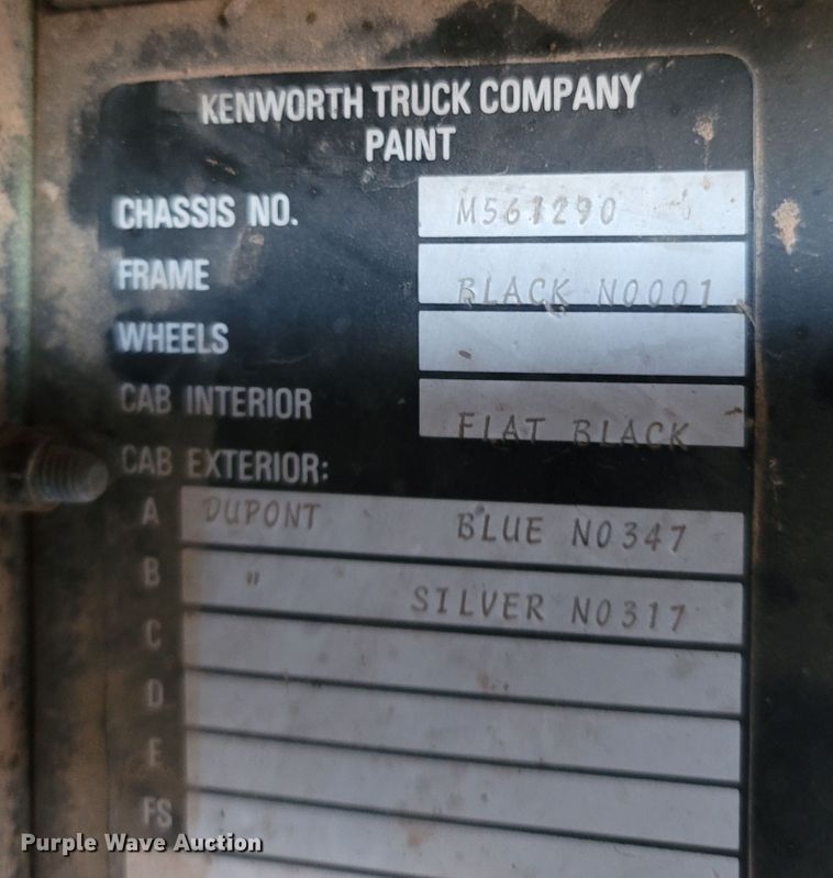 image for item LN9634 1991 Kenworth T660  dump truck