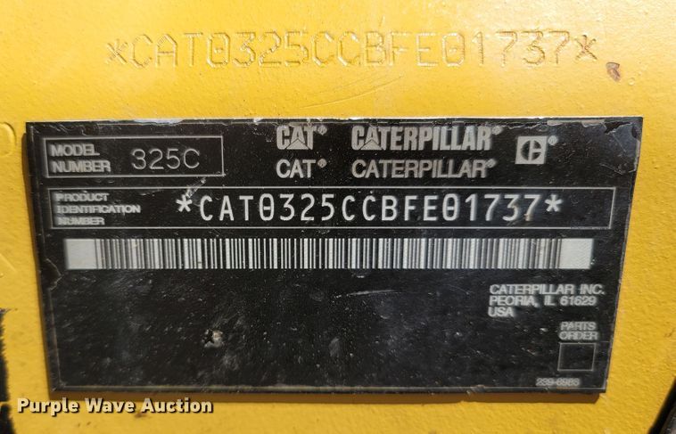 image for item LN9687 2005 Caterpillar 325C  excavator
