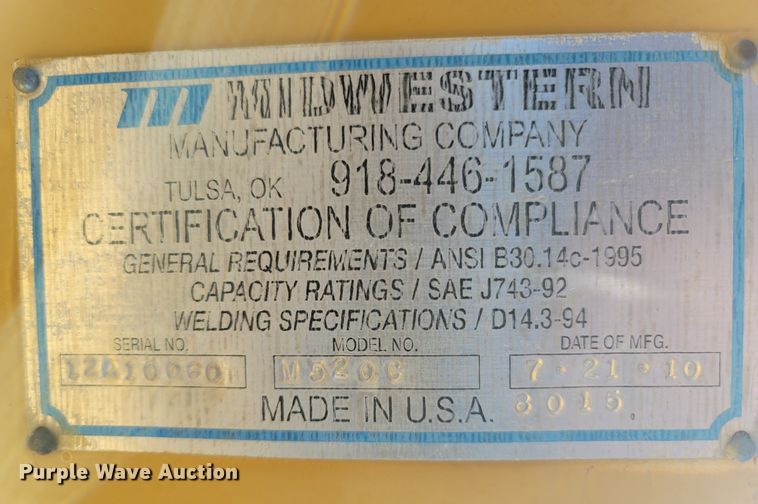 image for item LN9688 2010 Midwestern M520C  pipelayer