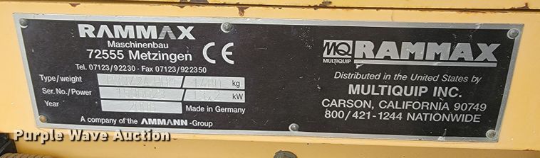 image for item LO9251 2006 Rammax P33/244HHM  trench compactor