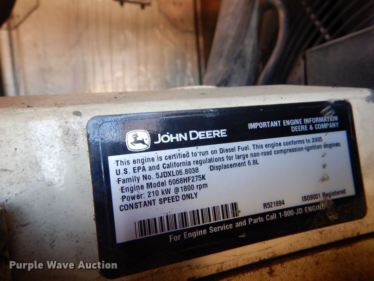 image for item LU9701 2005 Kohler 180REOZJC  generator