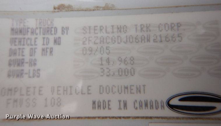 image for item MF9241 2006 Sterling Acterra  hydroseeder truck