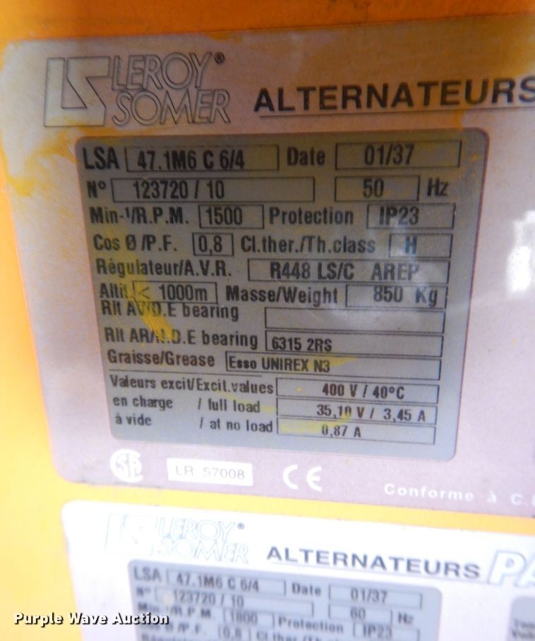 image for item MF9242 Ingersoll Rand G500  generator