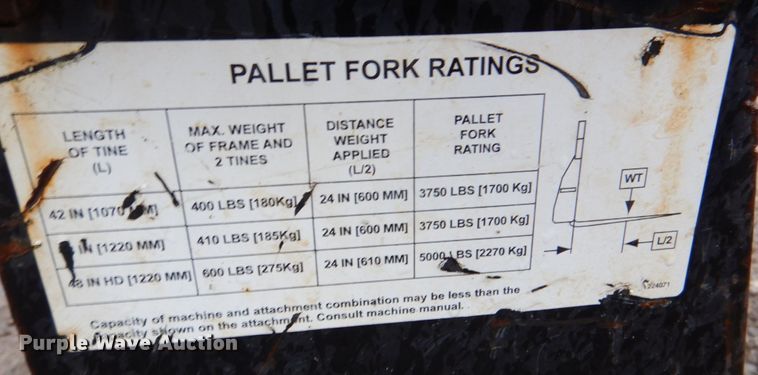 image for item MF9254 John Deere  skid steer forks