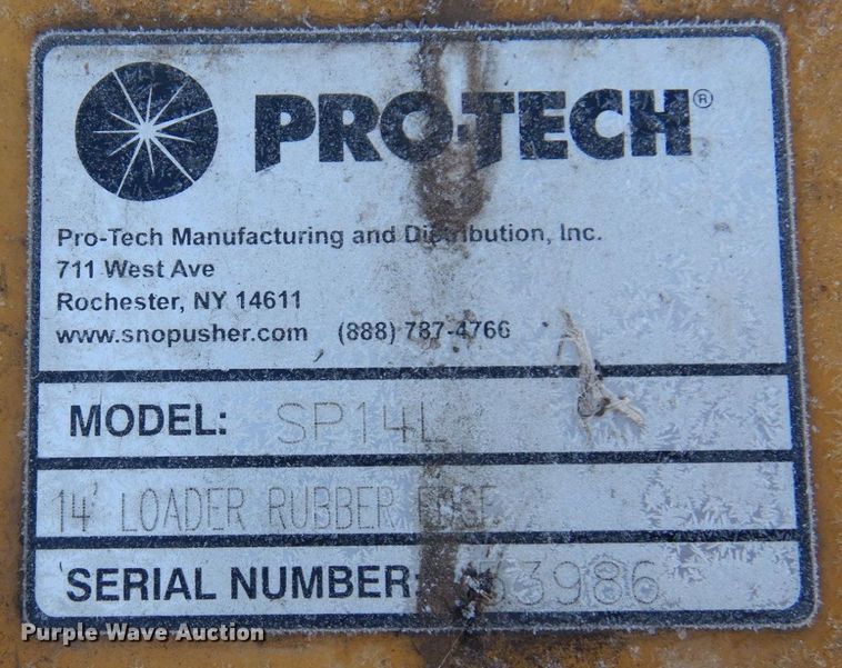 image for item MH9246 Protech SP14-L  wheel loader 14' W snow pusher