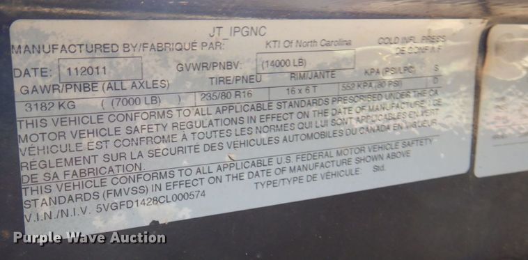 image for item MH9247 2012 Kaufman  lube trailer