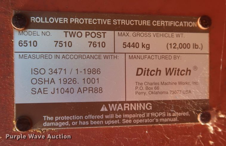 image for item MJ9182 Ditch Witch 7610  trencher