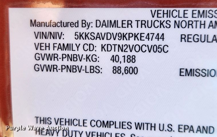 image for item MK9441 2019 Western Star 4700SF  dump truck