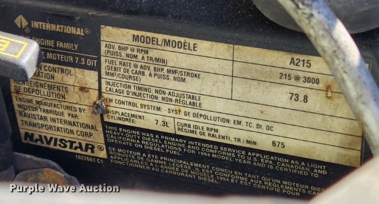 image for item MK9442 1994 Ford F450 Super Duty XL  dump flatbed truck