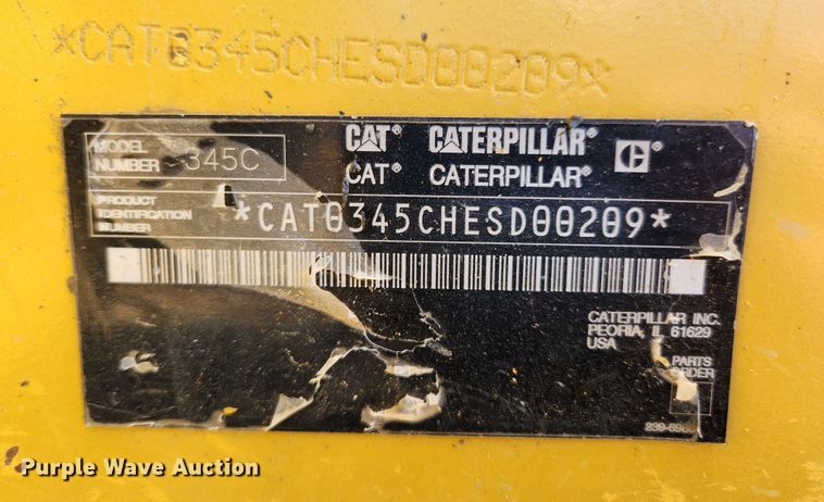 image for item MK9443 2007 Caterpillar 345C L  excavator