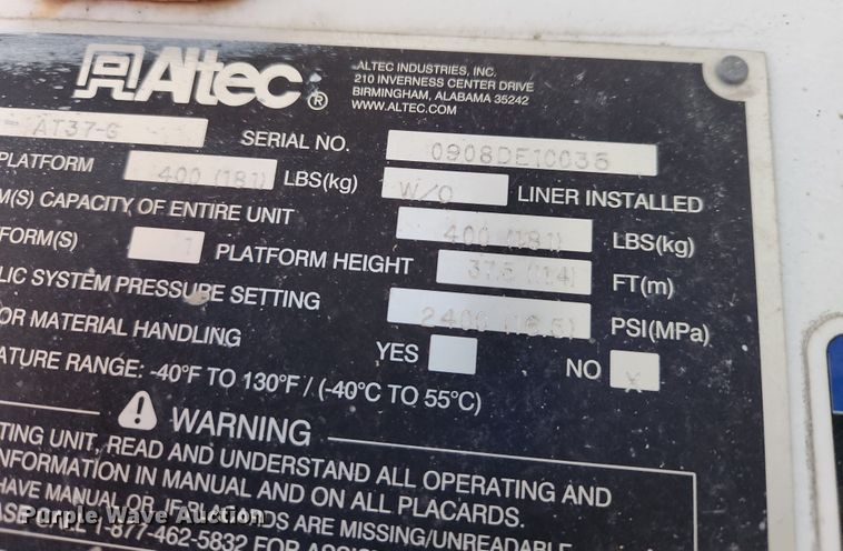 image for item MK9447 Altec  bucket truck bed