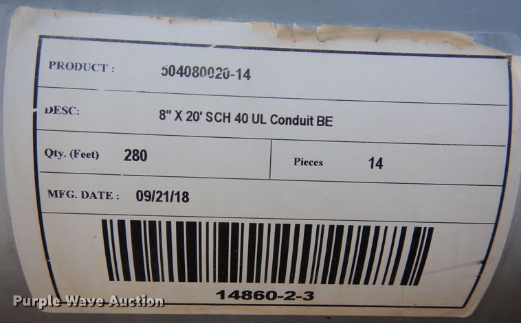 image for item MR9616 COR-TEK  8" PVC pipe