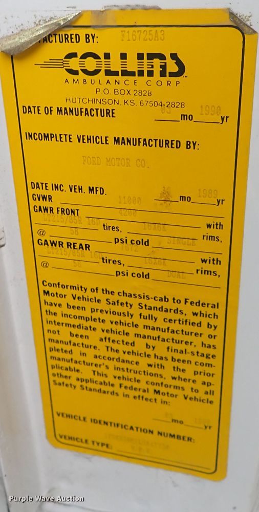 image for item DG2740 1990 Ford Econoline 350  ambulance
