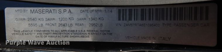 image for item DI6796 2014 Maserati Ghibli Q4