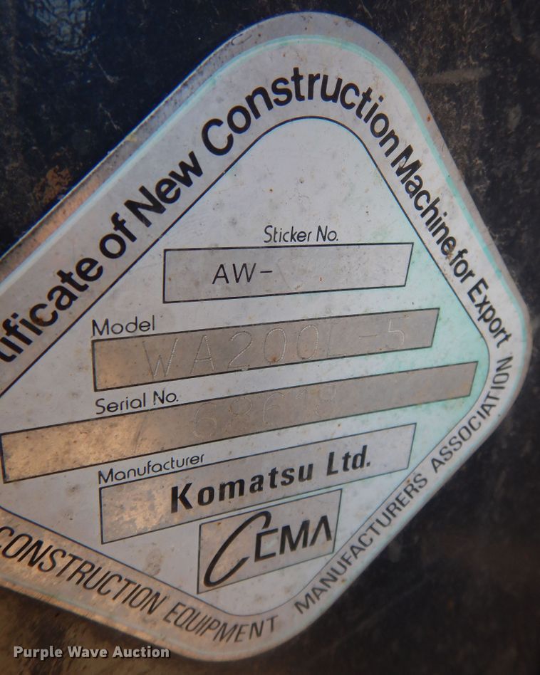 image for item DI6811 2007 Komatsu WA200-5  wheel loader