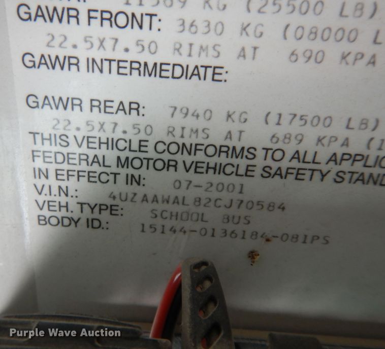 image for item DM3145 2002 Thomas  school bus