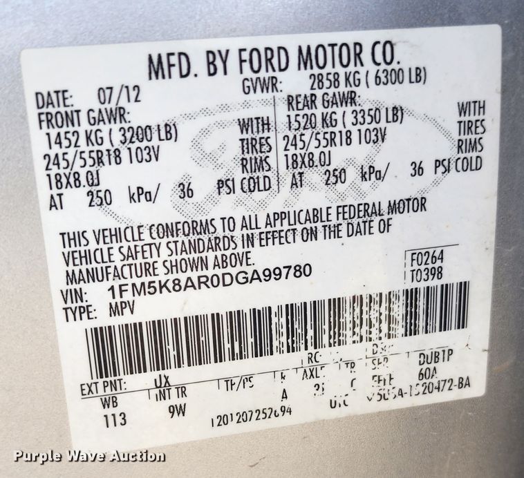 image for item DM4820 2013 Ford Explorer Police Interceptor  SUV