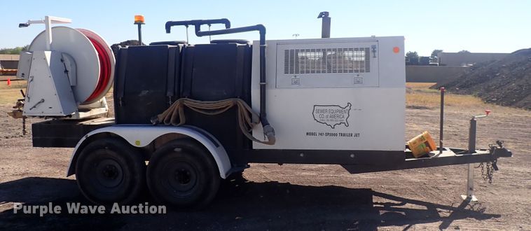 image for item DQ3038 2003 Sewer Equip. Co. of America 747-SP2000  sewer jetter trailer