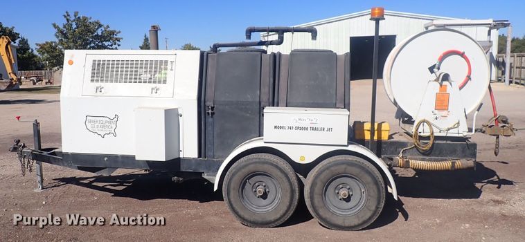 image for item DQ3038 2003 Sewer Equip. Co. of America 747-SP2000  sewer jetter trailer