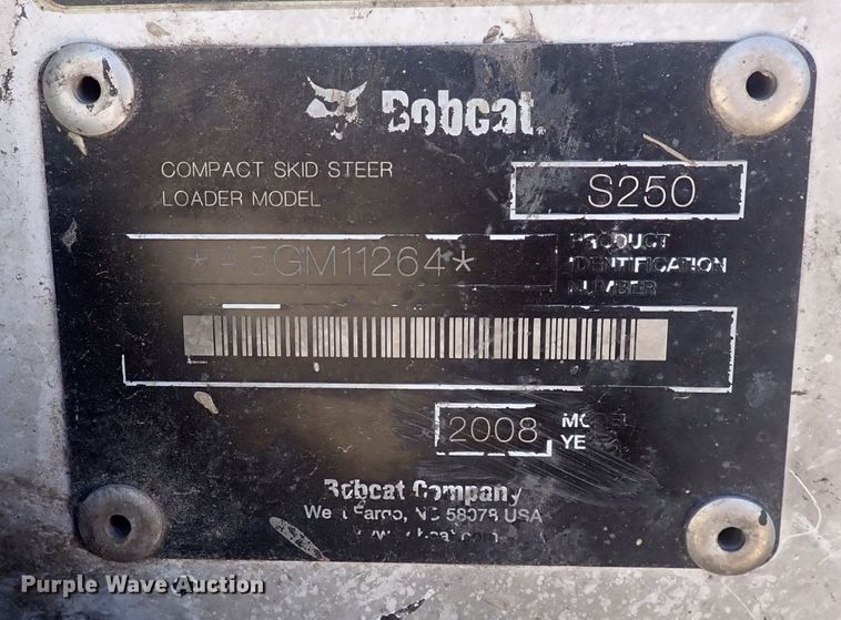 image for item DQ3052 2008 Bobcat S250  skid steer loader
