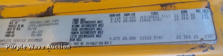 image for item DQ3055 1999 Freightliner FL80  dump truck