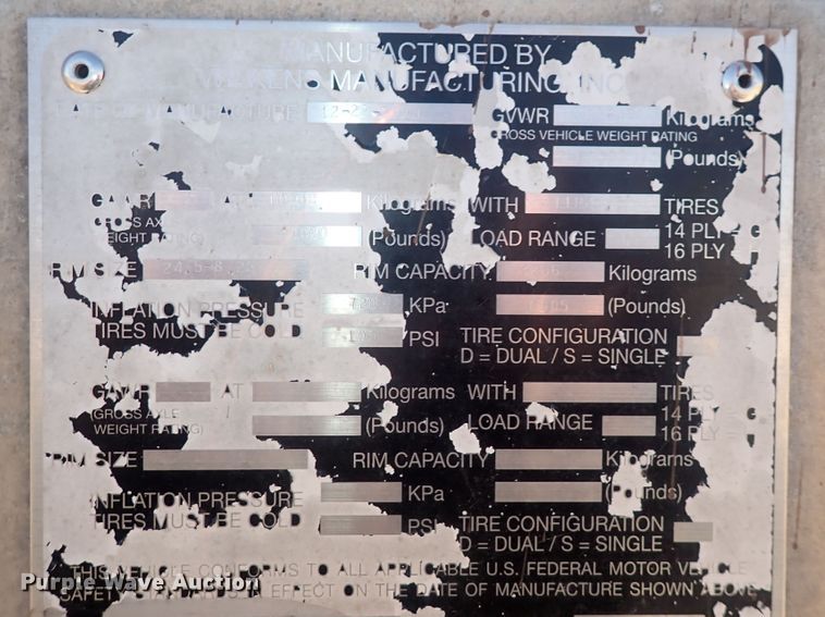 image for item DQ3069 2015 Wilkins 0KRA23PCFSBX  walking floor trailer