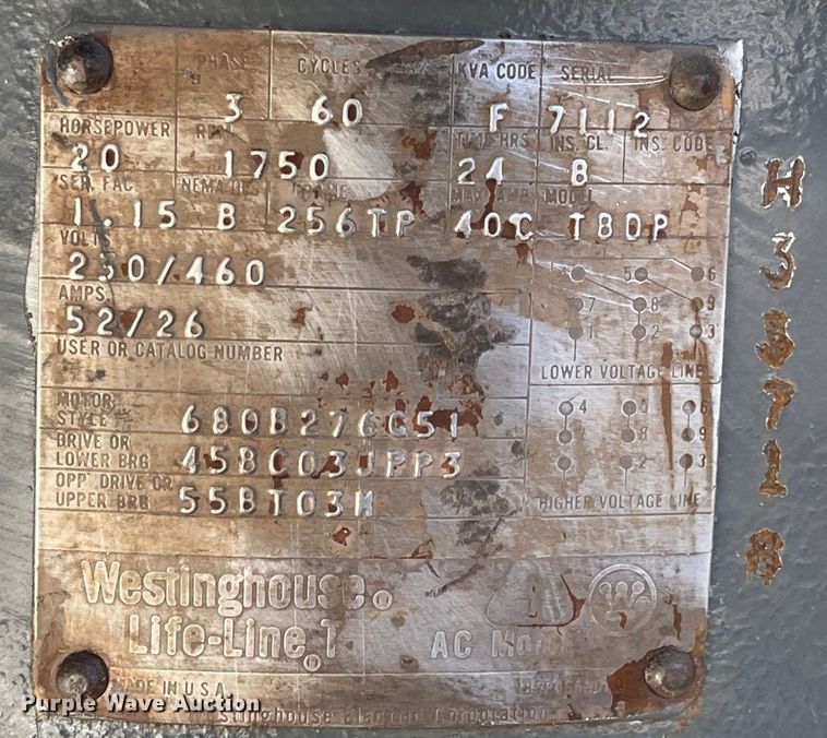 image for item JD9202 Westinghouse  electric motor