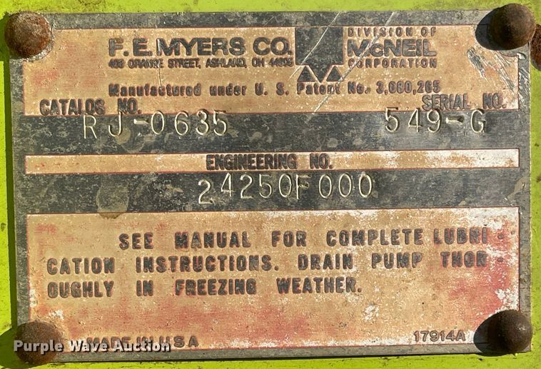 image for item JD9206 F.E. Myers RamJet  sewer jetter trailer